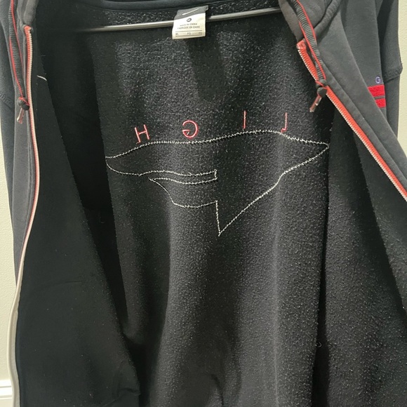 Nike Black and Red “Flight” Zipper Up Hooded Sweatshirt size XL - Picture 6 of 7